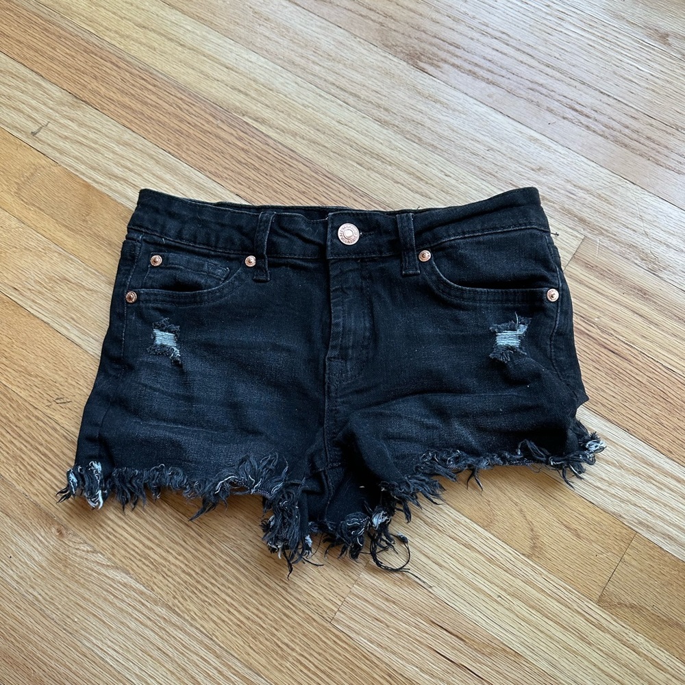 7 for all mankind distressed jean shorts